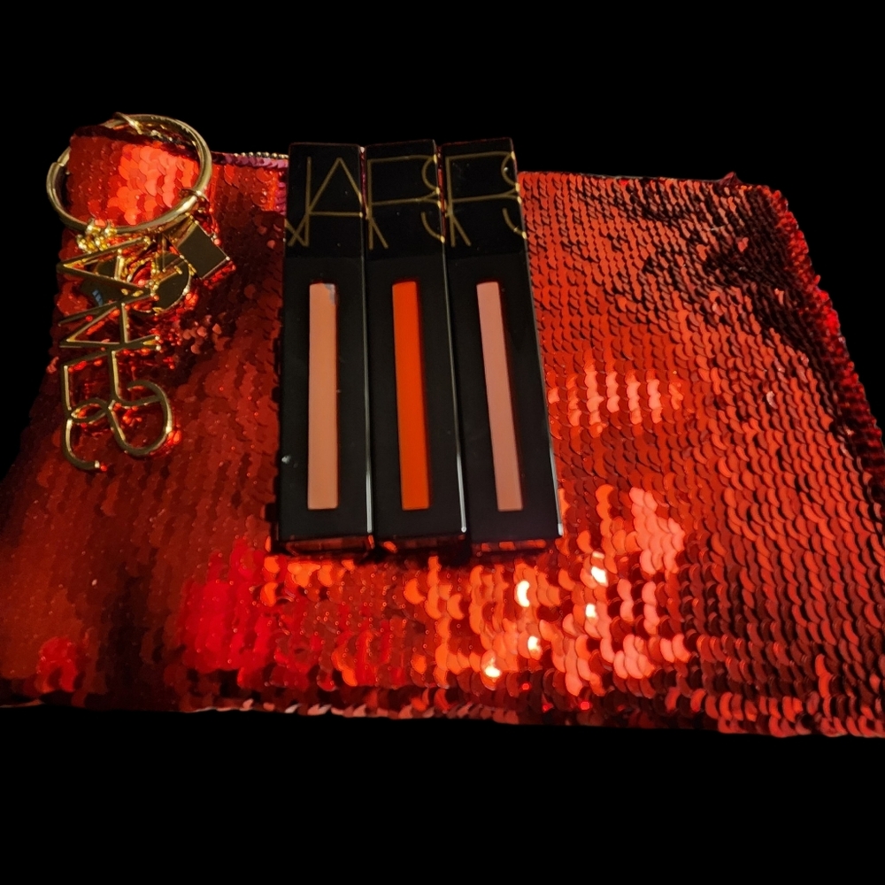 NARS Gloss Trio with Sparkling Red Pouch ☆ Stunning Bag N Set